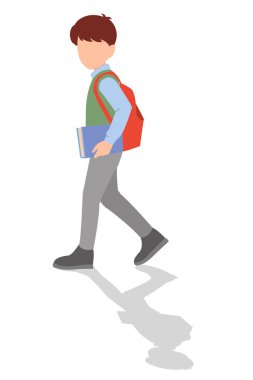 Farklı duruşlardaki öğrencilerin vektör illüstrasyonu