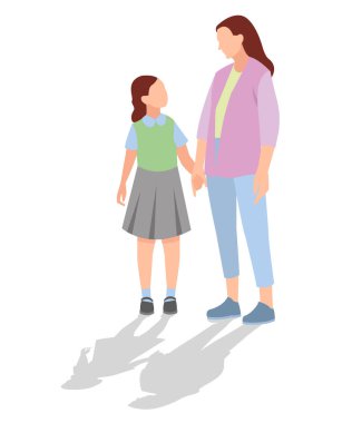 Farklı duruşlardaki öğrencilerin vektör illüstrasyonu