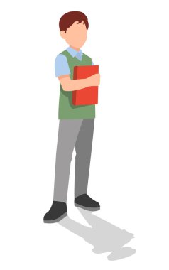 Farklı duruşlardaki öğrencilerin vektör illüstrasyonu