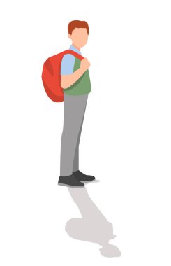 Farklı duruşlardaki öğrencilerin vektör illüstrasyonu