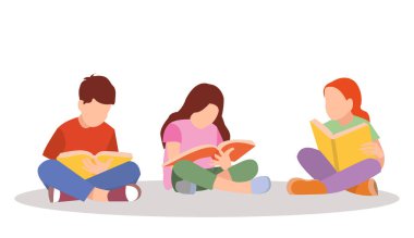 Farklı duruşlardaki öğrencilerin vektör illüstrasyonu