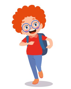 Farklı duruşlardaki öğrencilerin vektör illüstrasyonu