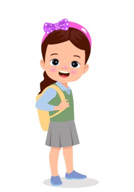 Farklı duruşlardaki öğrencilerin vektör illüstrasyonu