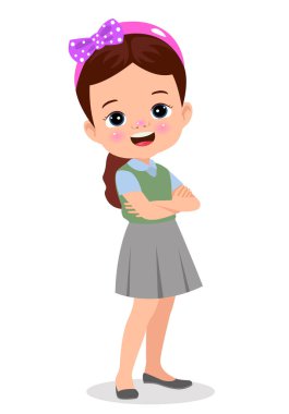 Farklı duruşlardaki öğrencilerin vektör illüstrasyonu