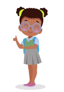 Farklı duruşlardaki öğrencilerin vektör illüstrasyonu