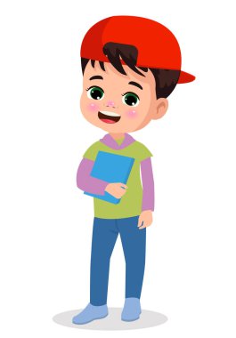 Farklı duruşlardaki öğrencilerin vektör illüstrasyonu