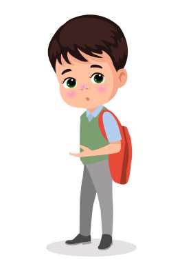 Farklı duruşlardaki öğrencilerin vektör illüstrasyonu