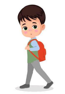 Farklı duruşlardaki öğrencilerin vektör illüstrasyonu