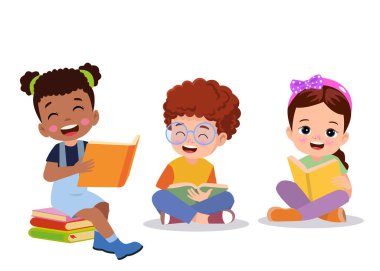 sevimli küçük çocuk kitap okuma