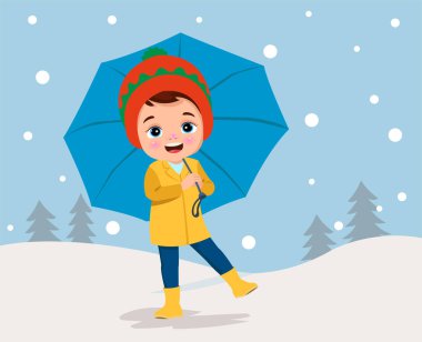 Çocuklar dışarıda oynarken kışın