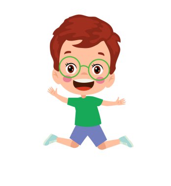 Farklı duruşlardaki öğrencilerin vektör illüstrasyonu