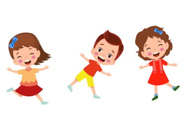 Farklı duruşlardaki öğrencilerin vektör illüstrasyonu