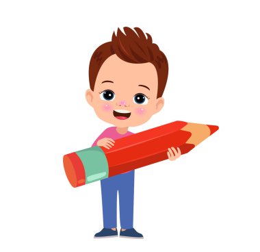 Farklı duruşlardaki öğrencilerin vektör illüstrasyonu