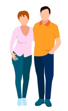 Bir grup genç erkek ve kadın, farklı renkler, çizgi film karakteri, ayakta duran iş adamlarından oluşan siluetler, öğrenciler, düz ikon tasarımı, beyaz arka planda izole edilmiş