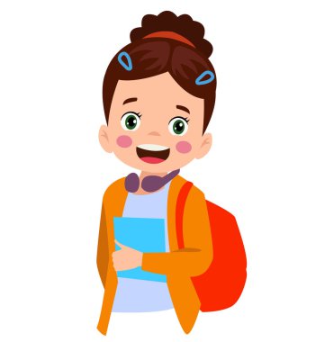 Farklı duruşlardaki öğrencilerin vektör illüstrasyonu