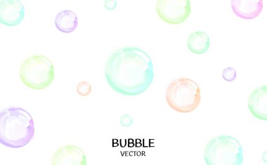 Gerçekçi sabun köpükleri seti. Şeffaf arkaplanda izole edilmiş gerçekçi sabun köpükleri.