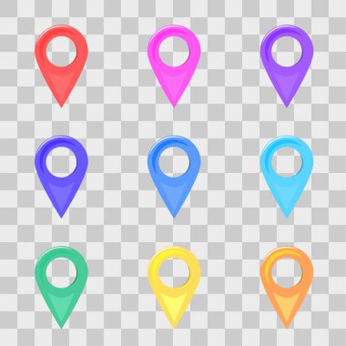 harita işaretçisini simgeler kümesi. vektör çizim