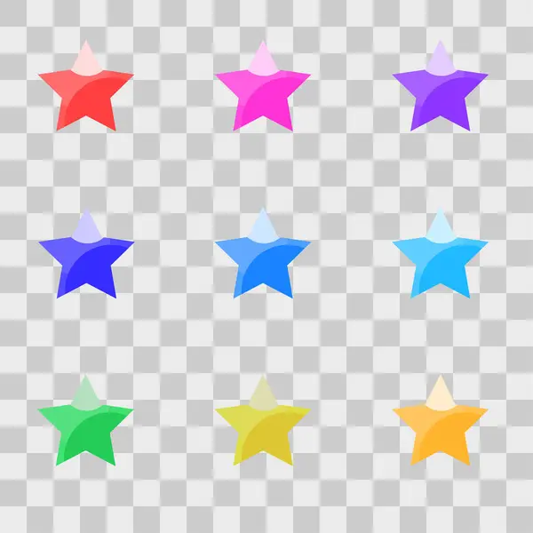 星が付いているベクトル多彩なペーパー ステッカー — ストックベクタ