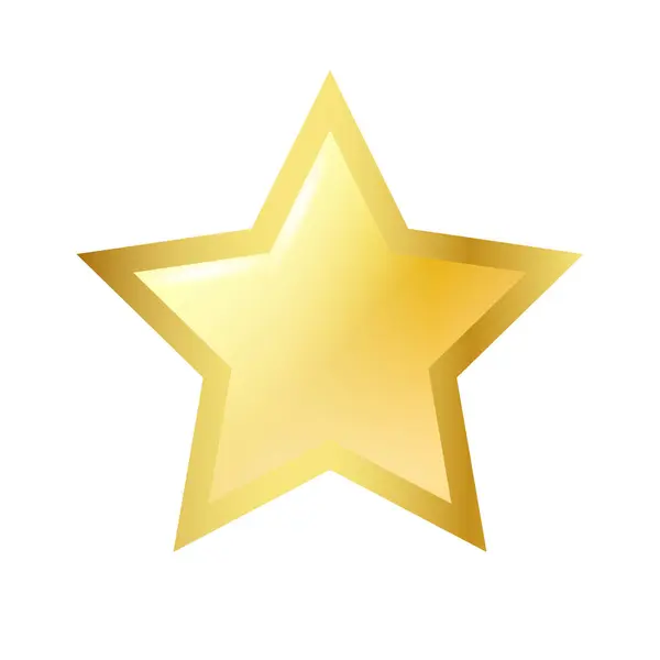 Golden Star Isolated White Background — Stock Vector