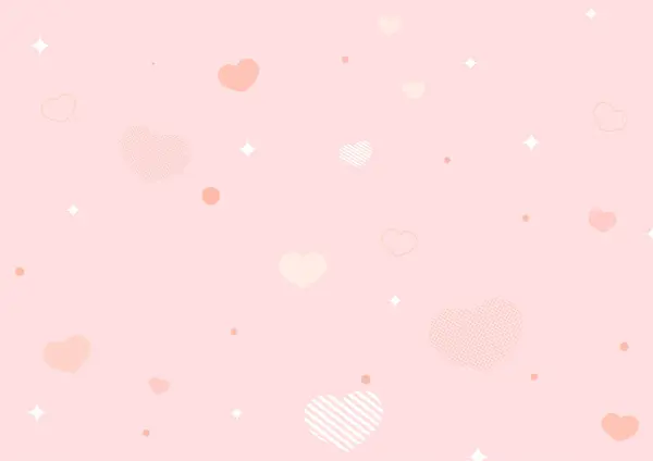 Herzen Und Herzen Auf Rosa Hintergrund Valentinskarte Liebe Und Romantisches — Stockvektor