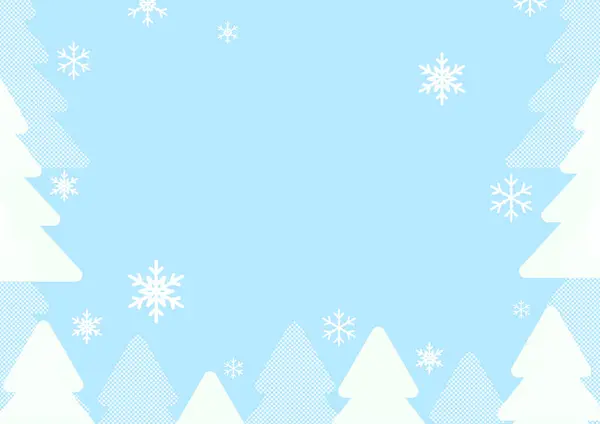 Weihnachts Und Neujahrsgrußkarte Mit Schneeflocken — Stockvektor