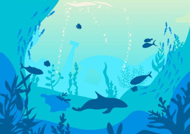 Plaj vektörü illüstrasyonlu yaz dönemi posteri