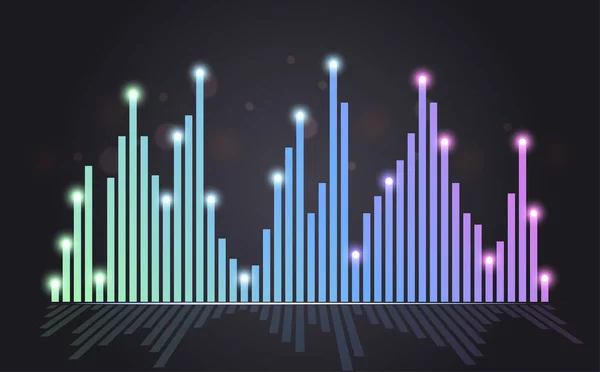 stock vector vector abstract bar chart with different color points