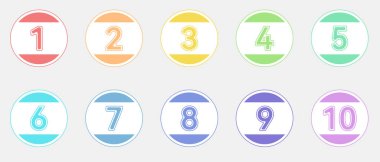 Renkli yuvarlak sayıların vektör kümesi