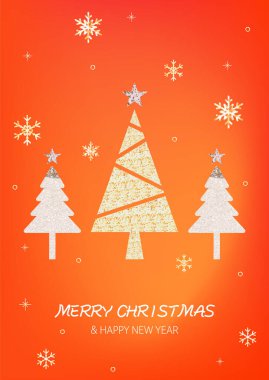 Noel tebrik kartı çam ağacı ile vektör