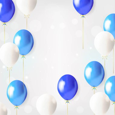 Beyaz ve mavi balonlar arka planda. vektör.