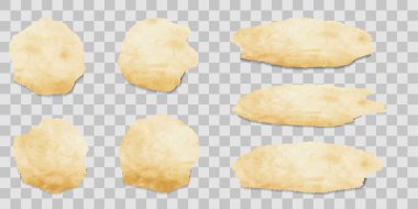 Buruşmuş kağıt kağıtları, beyaz üzerine izole edilmiş vektör illüstrasyonu