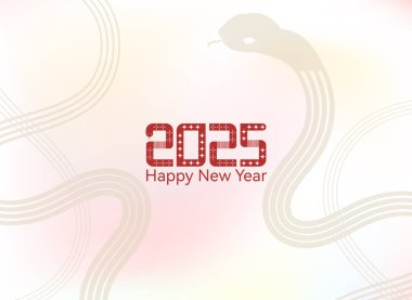 Yeni yıl kartı 2025, Yılan altın arka planı.