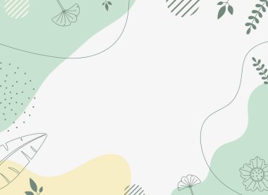 Geometrik Desenler ve Bitkilerle Çizgi Sanat Arkaplanı