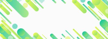 Yeşil Gradyan Arkaplan ve Çerçeve ile Pon Biçimli Geometrik Desen