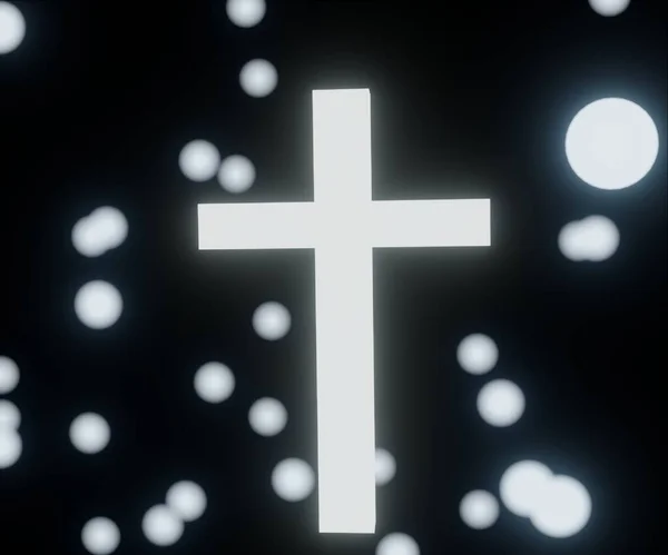 Isolated Bright Shiny White Cross Background — Stock Photo, Image