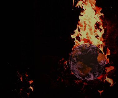 İzole edilmiş dünya gezegeni 3D yanar.