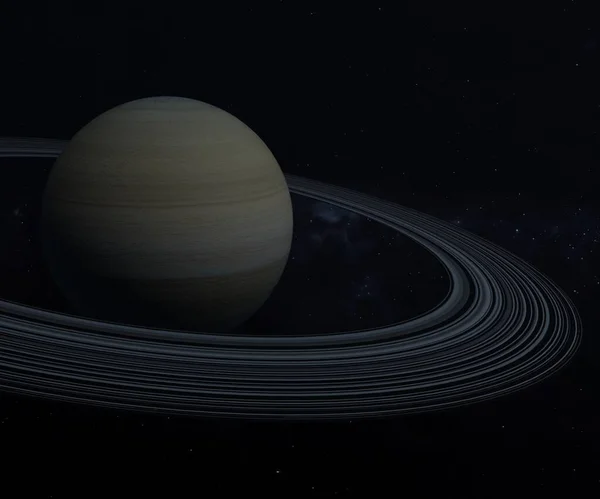 土星は水素とヘリウムを主成分とするガス巨人です 土星は82月の3Dレンダリングを持っています — ストック写真