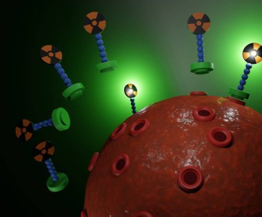 theranostic görüntüleme, hedefler ve güçlü ilaç terapilerini doğrudan ve sadece kanser hücreleri 3D görüntüleme