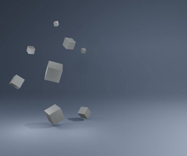 Kutular arka planda. Blockchain, dağıtılmış bir veritabanı veya defter 3d oluşturma işlemidir.