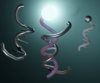 DNA nanosensor fluorescence imaging microscopy 3d rendering clipart