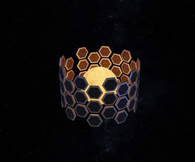 Bir Dyson küresi, bir yıldızı tamamen kapsayan ve güneş enerjisi çıkışının büyük bir yüzdesini 3D görüntüleyen varsayımsal bir megayapıdır.