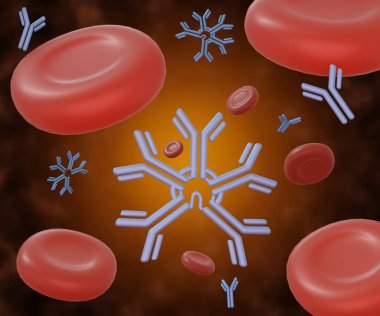 The distribution of antibody immunoglobulin M interaction forces on individual red blood cells 3d rendering
