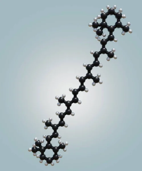 Moléculas Aisladas Betacaroteno Fondo Azul Blanco Renderizado —  Fotos de Stock