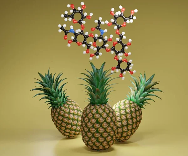 Bromelaïne Ananas Een Type Enzym Dat Bekend Staat Als Protease — Stockfoto