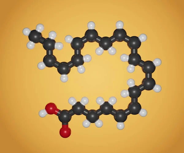 Acide Eicosapentaénoïque Isolé Molécule Epa Trouvée Dans Huile Poisson Rendu — Photo