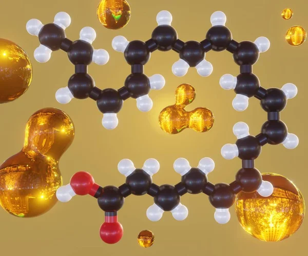 Acide Eicosapentaénoïque Isolé Molécule Epa Trouvée Dans Huile Poisson Rendu — Photo