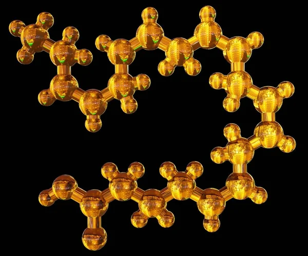 Изолированная Эйкозапентаеновая Кислота Молекула Epa Найденная Рендеринге Рыбьего Жира — стоковое фото