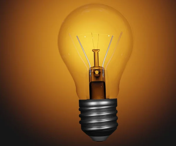 isolated glowing glass Light bulb 3d rendering in the dark background