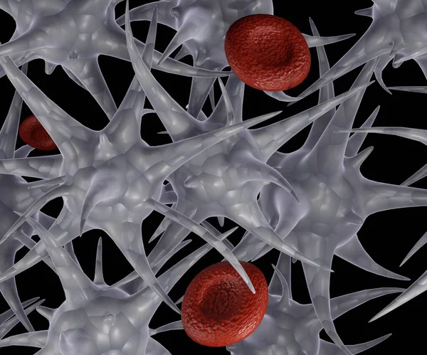 Platelets cluster together to form a clot and prevent bleeding at the site of an injury 3d renderin