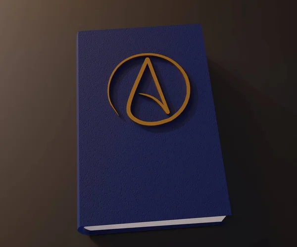 Atheist Book Black Background Rendering — Stock Photo, Image